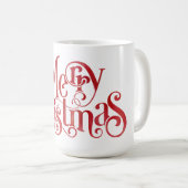 Mug Red Joyeux Noël Typographie Festive Police (Devant droit)