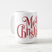 Mug Red Joyeux Noël Typographie Festive Police (Devant gauche)