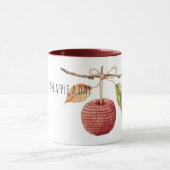 Mug Red Knitted Apple A Day (Centre)