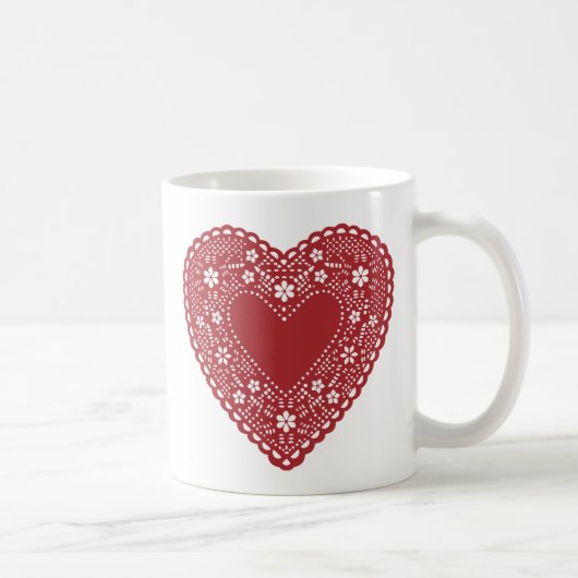 Mug Red Lace Heart (Droite)