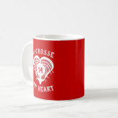 Mug Red Lacrosse Mon Coeur (Devant gauche)