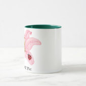 Mug Red Ladybug rose Lily Flower nom personnalisé fill (Centre)