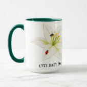 Mug Red Ladybug rose Lily Flower nom personnalisé fill (Gauche)