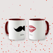 Mug Red Lips, cadeau de couple de la Saint-Valentin,