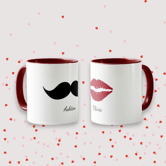 Mug Red Lips, cadeau de couple de la Saint-Valentin,