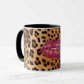 Mug Red Lips Kiss Leopard (Devant gauche)