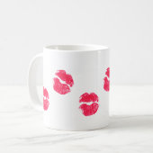Mug Red Lips Kiss Lipstick Baisers Saint Valentin Amou (Devant gauche)
