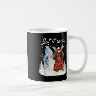 Mug Red Long Haid Dachshund Père Noël Chien neige de N