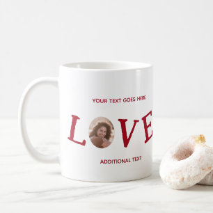Mug Red Love Photo personnalisée