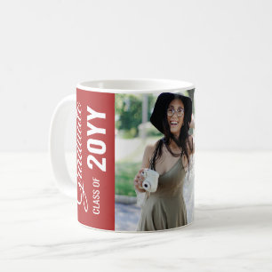 Mug Red Modern Classic Photo Graduation Party