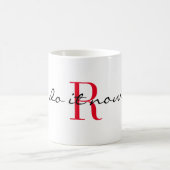 Mug Red Monogram Initial 'do it now' Design 11oz (Centre)