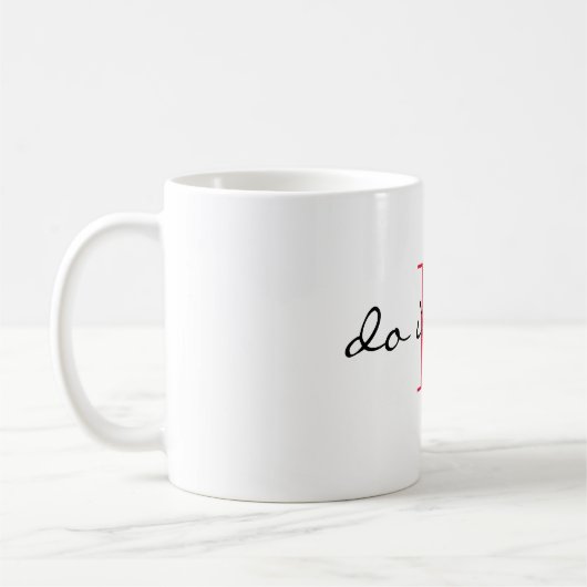 Mug Red Monogram Initial 'do it now' Design 11oz (Gauche)