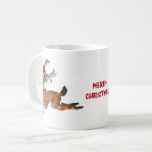 Mug Red Nose Reindeer Art Vintage (Devant gauche)