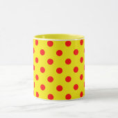 Mug Red On Yellow Polka Dots Pattern Design  (Centre)
