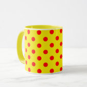 Mug Red On Yellow Polka Dots Pattern Design  (Devant gauche)