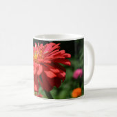 Mug red orange daisy floral, red flower garden (Devant droit)