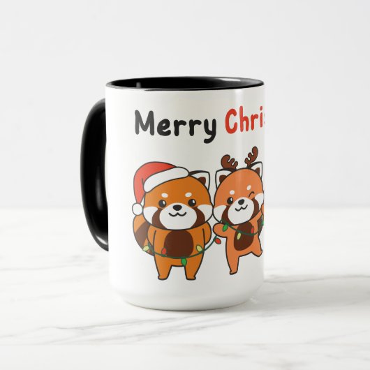 Mug Red Panda Christmas Red Pandas Merry Christmas (Devant gauche)