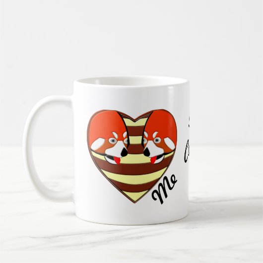 Mug Red Panda Coeur d'amour (Gauche)