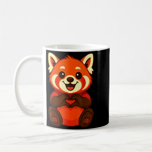 Mug Red Panda Doing Heart With Hands Valentines Day (Gauche)