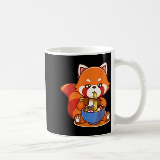 Mug Red Panda Eating Ramen Japanese Soup Zoo Animal Zo (Droite)