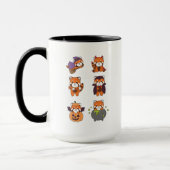 Mug Red Panda Halloween Devil Citrouille Vampire costu (Gauche)