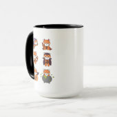 Mug Red Panda Halloween Devil Citrouille Vampire costu (Devant gauche)