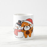 Mug Red Panda With Snowman In Winter For Christmas<br><div class="desc">Red panda with snowman en hiver pour Christmas - a snowman for winter and Christmas. A winter greeting in the cold season for the holidays. Christmas red panda with snowman.</div>