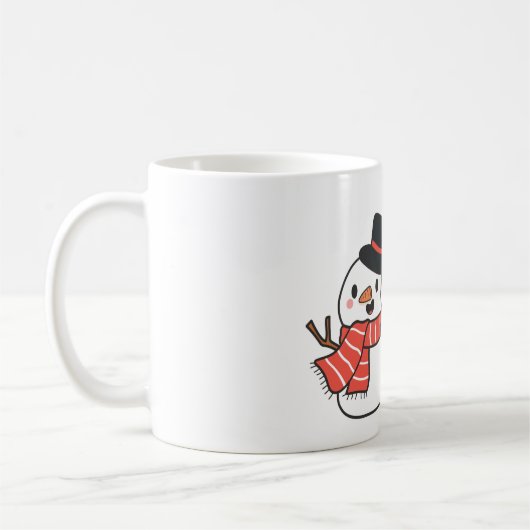 Mug Red Panda With Snowman In Winter For Christmas (Gauche)