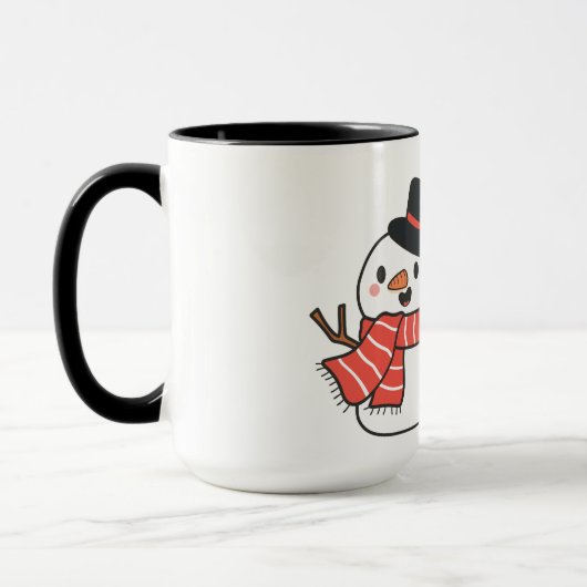 Mug Red Panda With Snowman In Winter For Christmas (Gauche)
