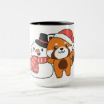Mug Red Panda With Snowman In Winter For Christmas<br><div class="desc">Red panda with snowman en hiver pour Christmas - a snowman for winter and Christmas. A winter greeting in the cold season for the holidays. Christmas red panda with snowman.</div>