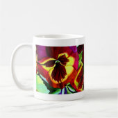 Mug Red pansies watercolor flower original art (Gauche)