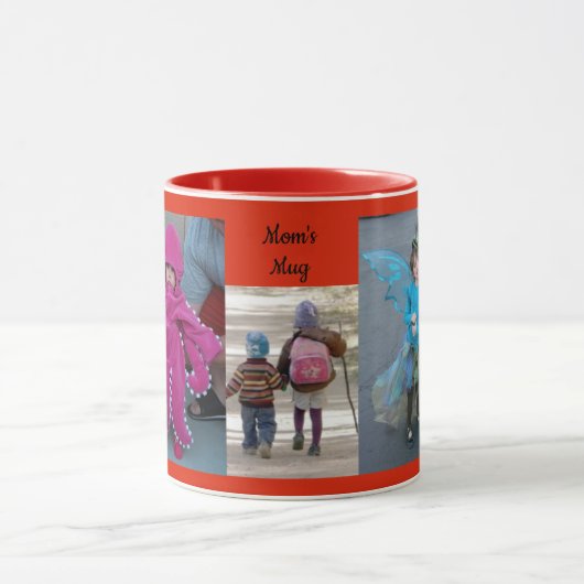 Mug Red Personnaliser 3 MODÈLE PHOTO Café cadeau (Centre)