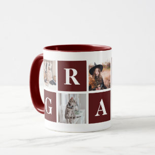 Mug Red Photo Collections personnalisées pour grand-mè