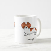 Mug Red Piebald Long Cheveux Dachshund Dessin Chien et (Devant droit)