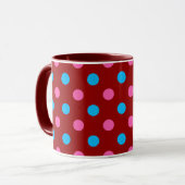 Mug Red Pink Blue Polka Dot Pattern (Devant gauche)