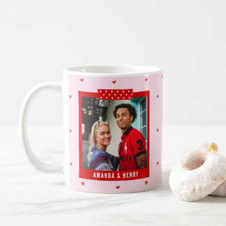 Mug Red Pink Heart 2 Photo Happy Valentine's Day Gift