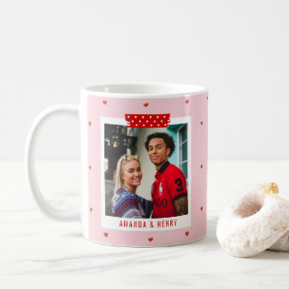 Mug Red Pink Heart 2 Photo Happy Valentine's Day Gift
