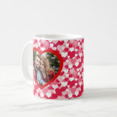 Mug Red & Pink Heart Pattern Two Photo Personalized  (Devant gauche)