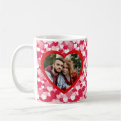 Mug Red & Pink Heart Pattern Two Photo Personalized  (Gauche)
