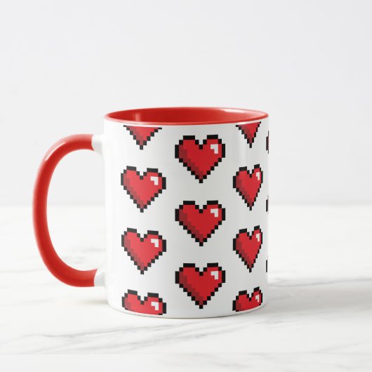 Mug Red Pixel Heart jeu vidéo (Gauche)