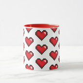 Mug Red Pixel Heart jeu vidéo (Centre)