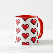 Mug Red Pixel Heart jeu vidéo (Devant droit)