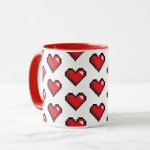 Mug Red Pixel Heart jeu vidéo (Devant gauche)