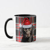 Mug Red Plaid avec Black Labrador Retriiver Noël (Gauche)