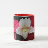 Mug Red Poinsettias et Lady Slipper Orchid Holiday (Centre)