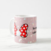 Mug Red polka dots vibrant Ribbon (Devant gauche)