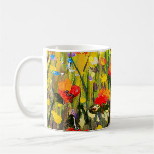 Mug Red Poppies Champ peinture Abstraite