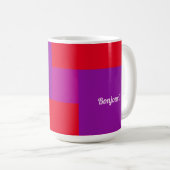Mug Red Purple Design Bonjour Bonjour (Devant droit)