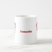 Mug Red Reindeer Contour Personalized Name (Centre)