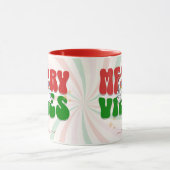 Mug Red Retro les années 70 Theme Merry Vibes Nom pers (Centre)